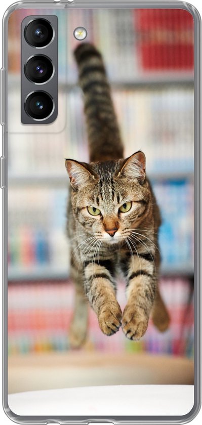 Coque Samsung Galaxy S21 - Chat - Saut - Chaise - Coque de téléphone en Siliconen