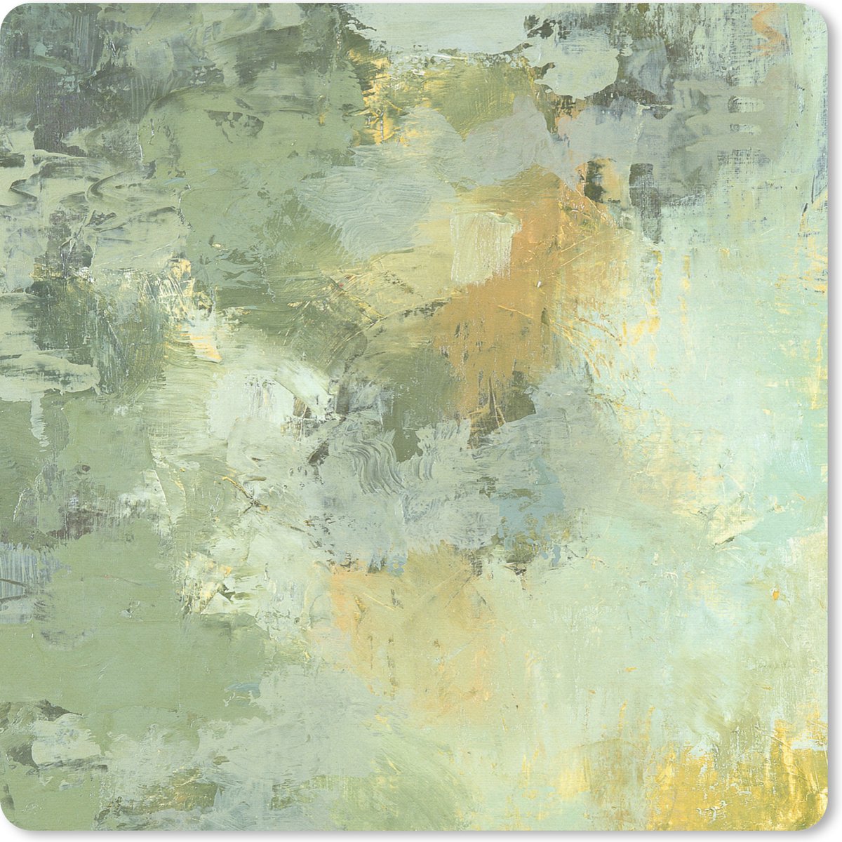 Muismat 20x20 cm - Mousepad Olieverf-schilderij groen - Muismatten