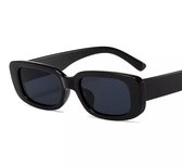Retro Rechthoekige Zonnebril - Vrouwen - Zwart