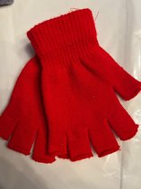 Vingerloze verkleed handschoenen voor volwassenen - rood - Unisex - Gebreid - '80s / jaren 80 - rood handschoen zonder vingers - Voor dames en heren
