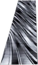 Modern Desing Tapijt Geometrisch golvend en gestreept ontwerp Zwart Grijs Wit