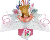 3D Pop-up wenskaart met envelop – With Love On Your Birthday - Bear