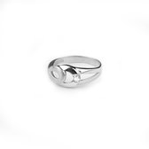 Silventi 943282801-50 Zilveren Ring - Dames - Zirkonia - Fantasie - 8 mm Breed - Maat 50 - Rhodium - Zilver