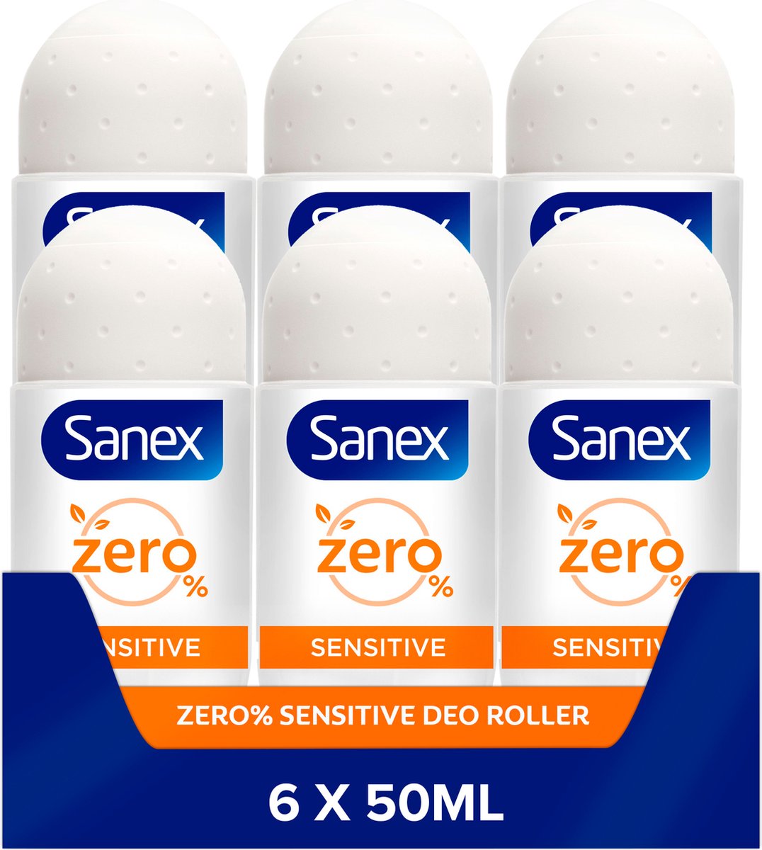 Sanex Zero% Sensitive Deodorant Roller 6 x 50ml - Voordeelverpakking - Sanex