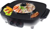 LJIE Elektrische Pan voor Koreaanse grill, Fondue en Barbecue