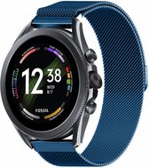 Milanees Smartwatch bandje - Geschikt voor  Fossil Gen 6 - 44mm Milanese band - blauw - Strap-it Horlogeband / Polsband / Armband