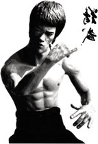 Half tattoo sleeve Bruce Lee - plaktattoo - tijdelijke tattoo - 21 cm x 14.8 cm (L x B)