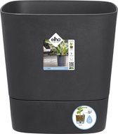 Elho Greensense Aqua Care Vierkant 38 - Bloempot voor Binnen met Waterreservoir - 100% Gerecycled Plastic - Ø 38.0 x H 38.9 cm - Houtskoolgrijs