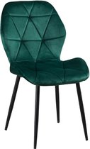 ZAZA Home Jane fluwelen eetkamerstoelen set van 4 velvet stoffering en zwarte metalen poten