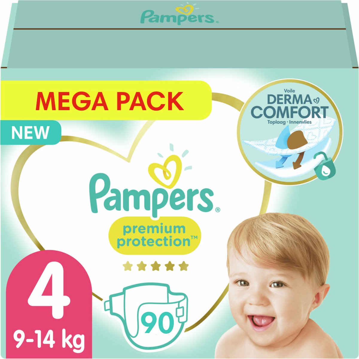 Pampers Premium Protection - Maat 4 - 90 luiers - Mega Pack - Pampers