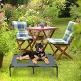 Relaxdays hondenstretcher - diverse groottes - verhoogd hondenbed - op poten - grijs - L