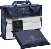Latona Blanket® Verzwaringsdeken 9kg - Weighted Blanket met antraciet minky fleece hoes en kussensloop - Wit - 140 x 200cm