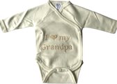 Romper - Baby overslag romper - romper met tekst - overslagromper - i love grandpa - 0-3 maanden