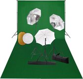 Everest Fotostudioset met lampen, paraplu's, achtergrond en reflector
