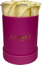 Zeep Rozen Flowerbox Small - Luxe Champagne Zeep Roos In Roze Designer Giftbox - Valentijn