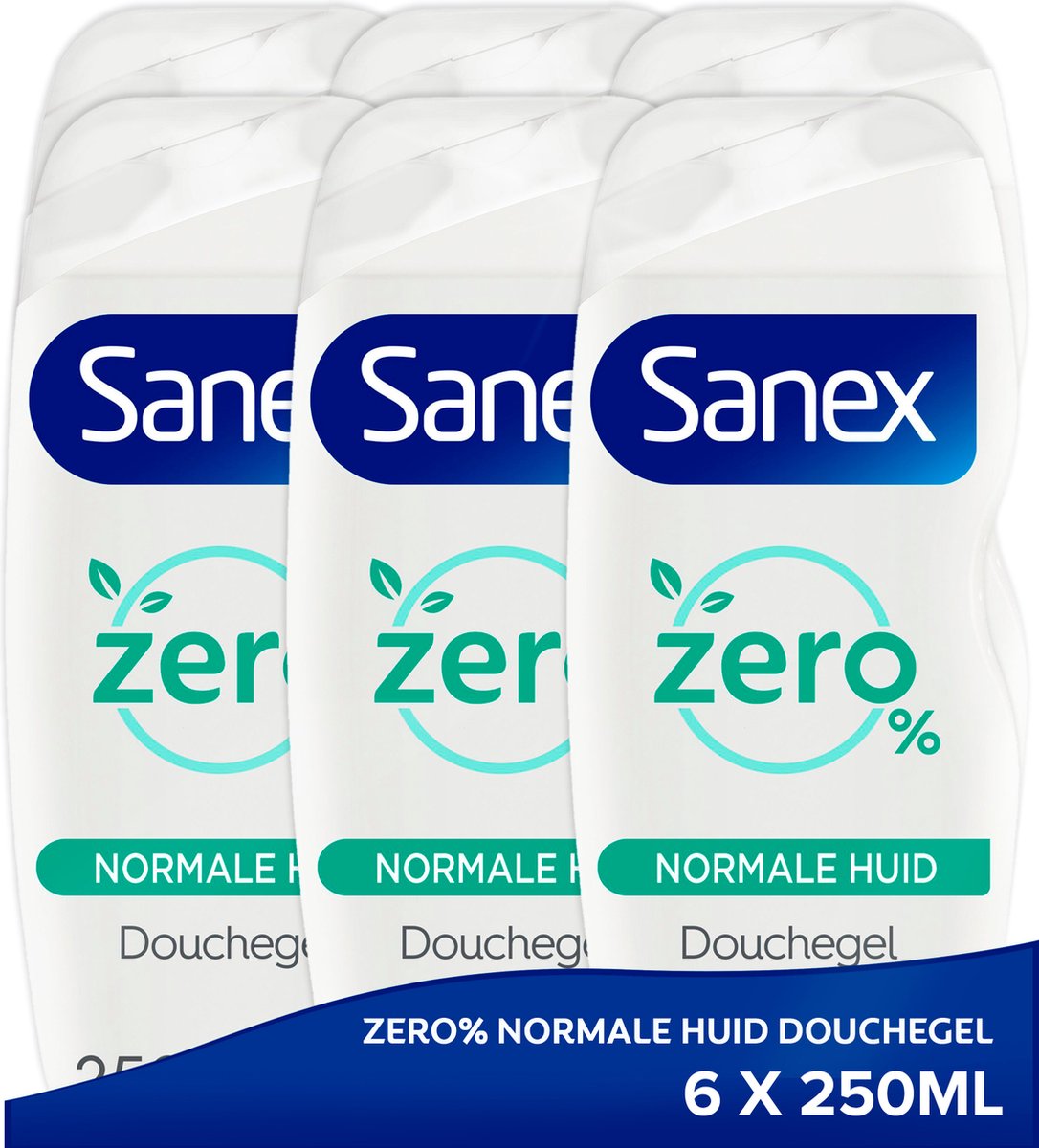 kans getuige Hoogland Sanex Zero% Normale Huid Douchegel - 6 x 250ml - Douchegel  Voordeelverpakking | bol.com