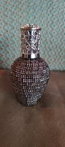 Fragrance lamp - Catalytic GeurLamp - glass with rhinestones, Silver stone , ø 7 cm / Hoogte 12 cm