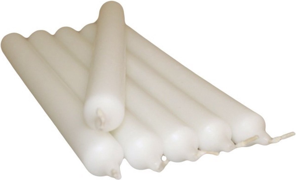 25 x Witte Tafelkaarsen - 21cm - Dinerkaarsen - 8 Branduren - Kandelaarkaarsen