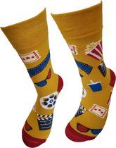 Verjaardag cadeau - 3d Bioscoop - Grappige sokken - Schildpadsokken - Leuke sokken - Vrolijke sokken - Luckyday Socks - Cadeau sokken - Socks waar je Happy van wordt - Maat 42-47