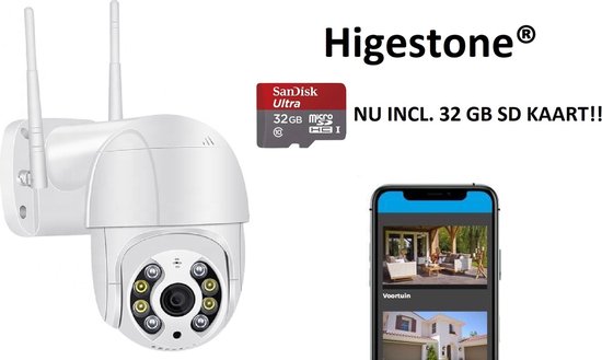 Higestone 1080P avec carte SD de 32 Go Vision nocturne Dôme de vitesse  vidéo en direct