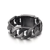 ANGRY ANGELS LIFESTYLE® Vintage Retro Black Plating Chain Bracelet Stainless Steel Heren Armband