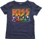 Kiss Kinder Tshirt -Kids tm 10 jaar- Logo, Faces & Icons Blauw