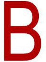 Mini letter B, rood wit 14 x 19 mm - 54/vel
