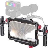Ulanzi LINO - Cage Video Rig voor smartphone - Telefoon handgrip - Metaal - 1/4 inch schroefaansluiting - Lichtgewicht - Zwart/Rood