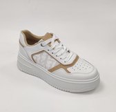 Sneakers - Dames - white/khaki - Maat 36 - Kunstleer