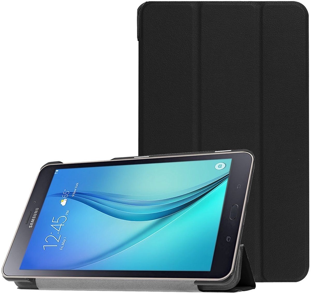 Mobigear Tablethoes geschikt voor Samsung Galaxy Tab A 8.0 Hoes | Mobigear Tri-Fold Bookcase - Zwart