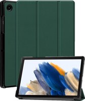 Hoes Geschikt voor Samsung Galaxy Tab A8 Hoes Book Case Hoesje Trifold Cover - Hoesje Geschikt voor Samsung Tab A8 Hoesje Bookcase - Donkergroen