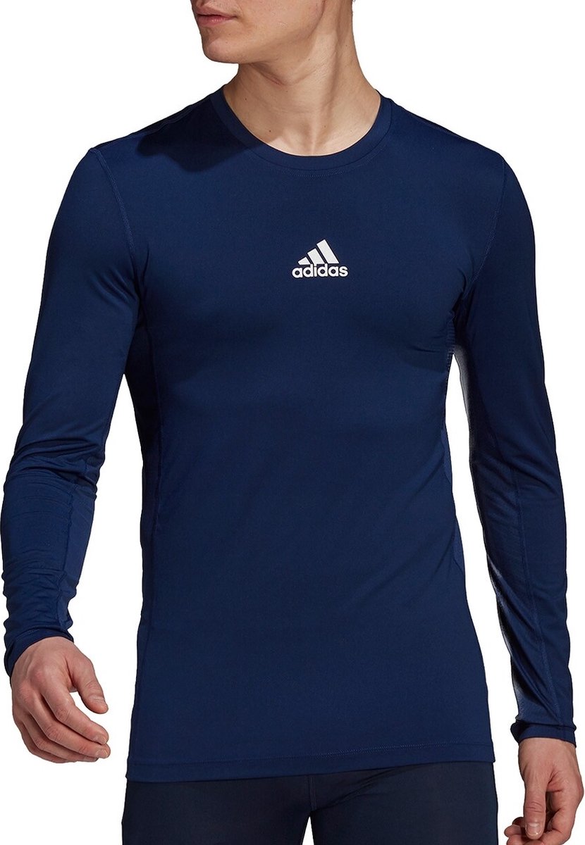 adidas - Techfit Long Sleeve Top - Compressieshirt Blauw - S - Blauw