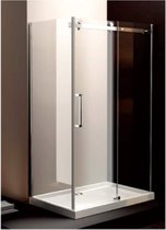 Cabine de douche avec porte coulissante - 120x80 cm - Incl. receveur de douche - verre de sécurité 8 mm