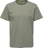 SELECTED HOMME WHITE SLHNORMAN STRIPE SS O-NECK TEE W NOOS  T-shirt - Maat XXL