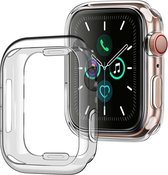 Hoes Geschikt voor Apple Watch Series 5 44 mm Siliconen Case - Hoesje Geschikt voor Apple Watch Series 5 44 mm Hoesje Cover Case - Transparant