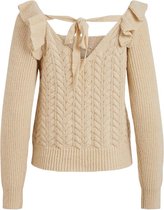 Vila Trui Vishy Detail L/s Knit Top/pb 14065650 Super Light Natural Melange Dames Maat - S