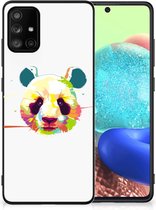 Smartphone Hoesje Geschikt voor Samsung Galaxy A71 Back Case TPU Siliconen Hoesje met Zwarte rand Panda Color