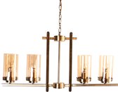 WoonWerkInterieur - Phanis Eettafellamp -  Hanglamp - Antiek Brons - Glas - E14