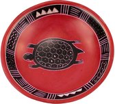 Bord - Rond - Steen - Rood, zwart - 12 cm - Fairtrade - Sarana