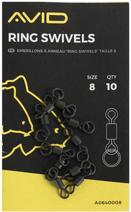 Avid Carp Terminal Tackle Ring Swivels 10pcs Size 8 van AVID — afbeelding 2