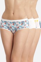 Dim Les Pockets Boxers - Onderbroeken - Katoen - Dames - 3 Stuks - Maat 42/44 - Wit/Fantasie/Print