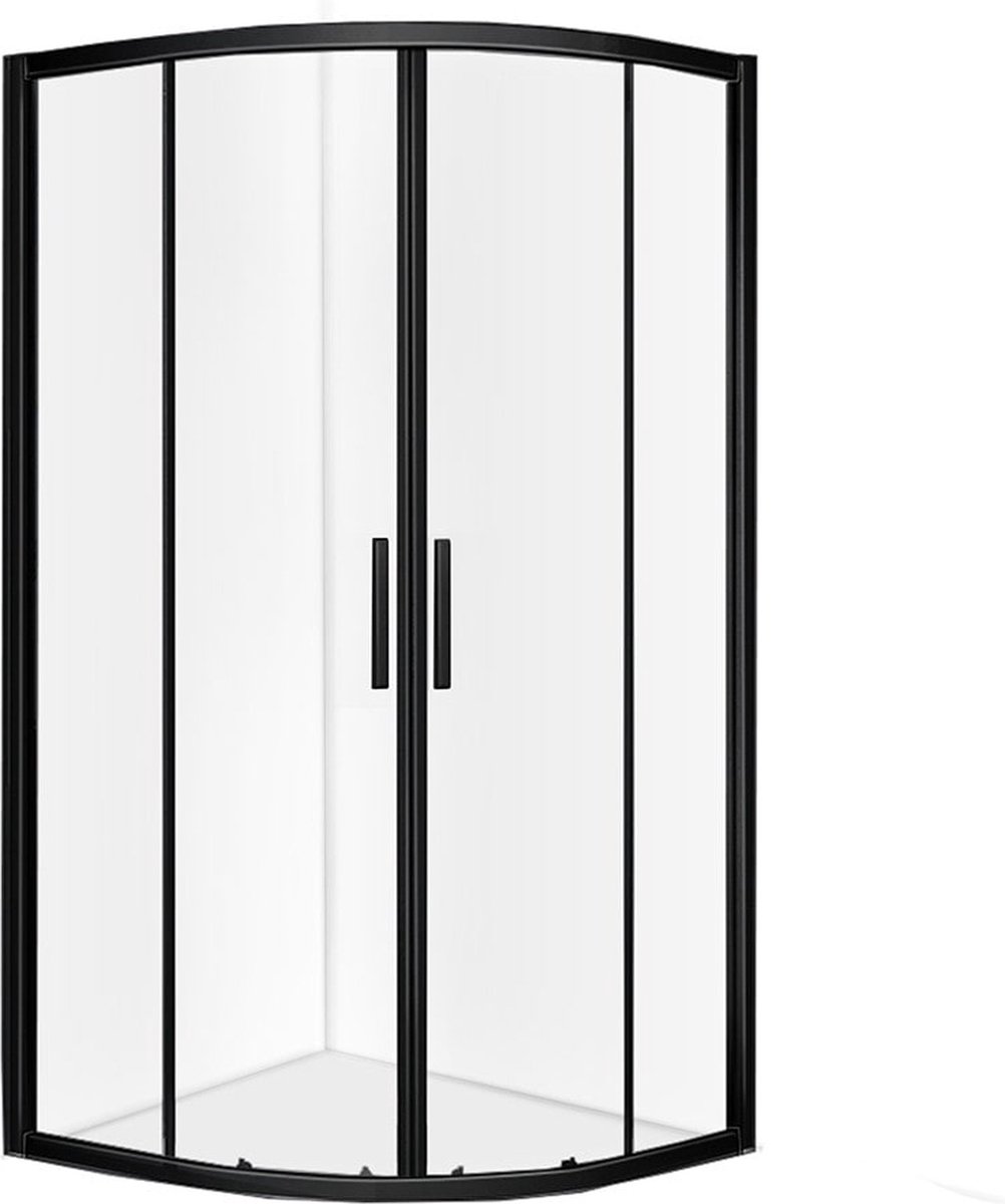 Diamond Line Enza Douchecabine 90x90 Kwartrond Mat Zwart