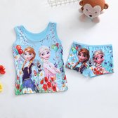 Frozen ondergoed setje - top + boxer - Elsa - Anna - blauw - M - 2/3 jaar