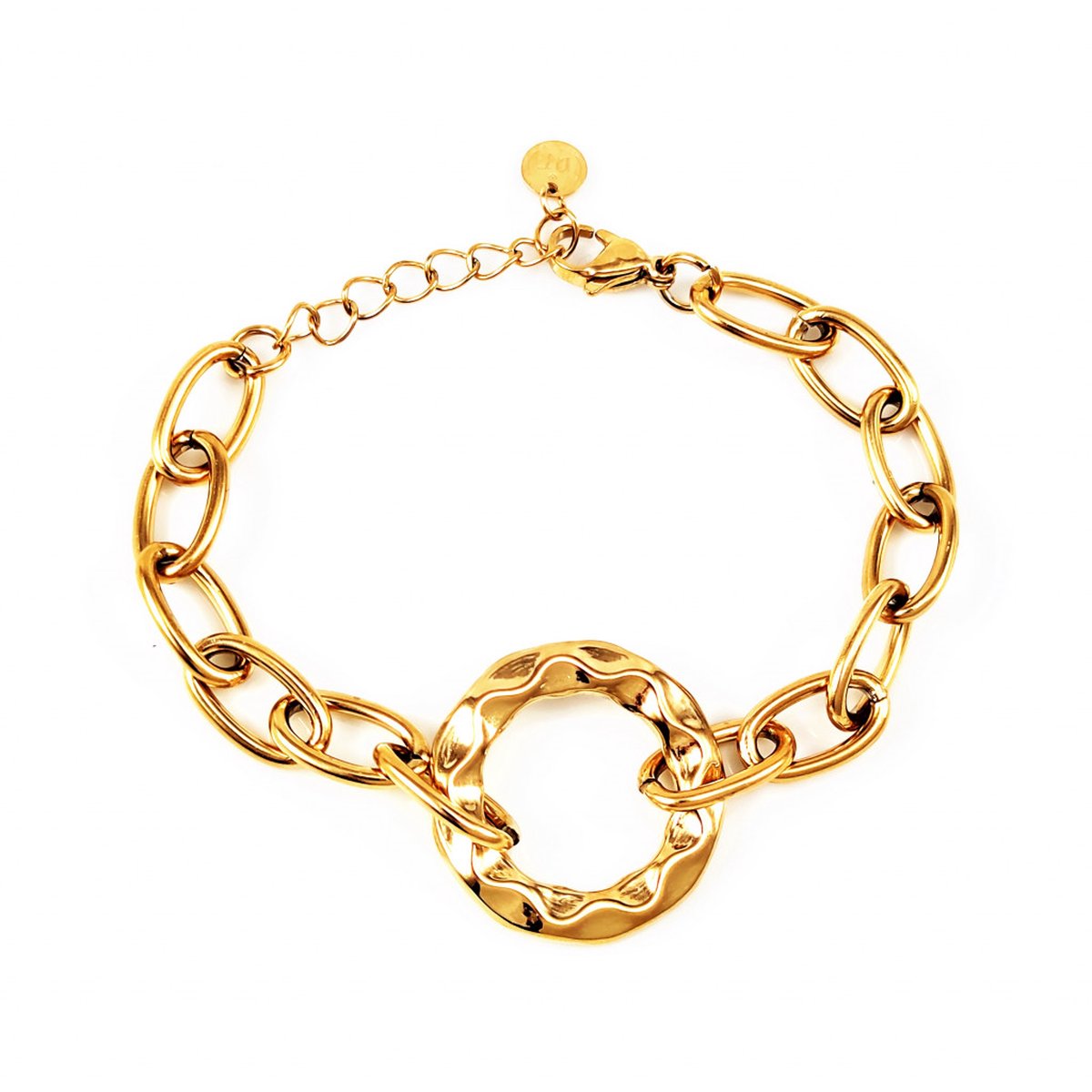 Dottilove Ovale Dames Schakelarmband - Verguld + Cadeauzakje