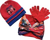Disney Cars set / winterset - muts + colsjaal + handschoenen - rood - Maat 54 cm (± 4-7 jaar)