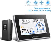 Friick® | Weerstation l Digitaal l Multifunctioneel l Touchscreen l Compact l LCD-Scherm l Zwart