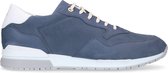 Van Lier - Heren - Blauwe nubuck sneakers met witte zool - Maat 44