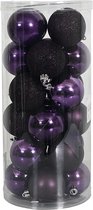 Oneiro's Luxe Kerstballen MEGA LUXE SET van 24 PAARS - ø 60 mm - 24 stuks - groen - kerstbal - luxe verpakking – kerstcollectie – kerstdecoratie – kerstboomhanger – kerstversiering – zilver