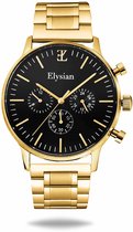 Montres Elysian pour homme - Or - Bracelet à maillons - Acier inoxydable - Étanche 5 Bar - Glas saphir anti-rayures - Chronographe - Ø 43mm - Montre homme - Cadeau pour homme