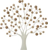 J-line Wanddecoratie boom - houten bollen - 80 cm